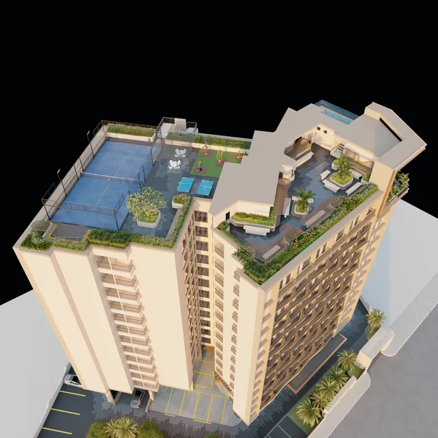 Rooftop, from above — artistic impression